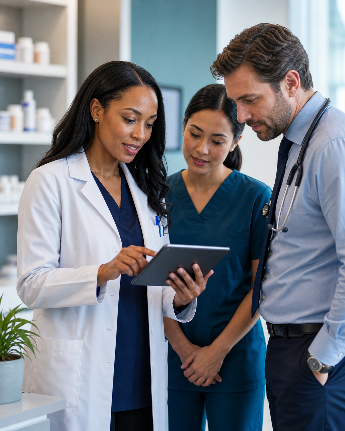 Pharmacist-led care team reviewing a patient care plan